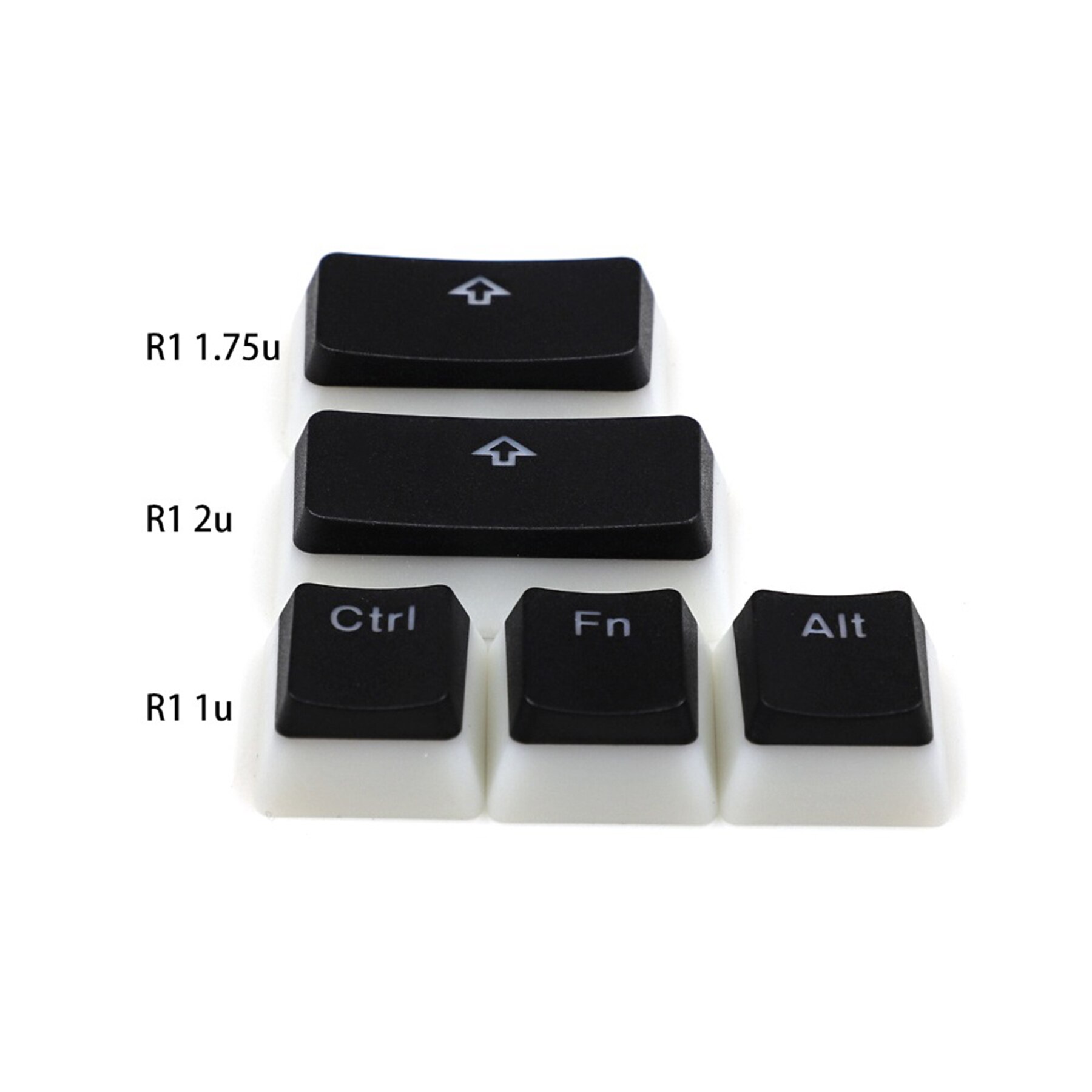 OEM Profile 112 Key ANSI ISO Pudding PBT Double Shot Shine Through GK61 Keycaps For Mechanical Keyboard GK61X GK64X 60% Keychron: Black Small kit
