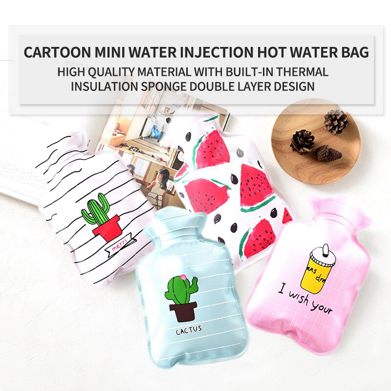 Bolsa de agua de dibujos animados para invierno, bolsa de agua para terapia de calor, calentador de manos, Mini bolsas de riego de bolsillo para estudiantes
