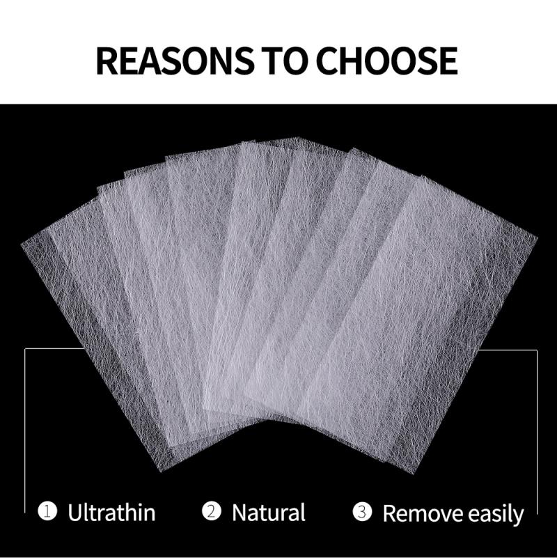Accesorios profesionales para uñas, de fibra de vidrio y seda, con forma de uña acrílica, para extensión de puntas de uñas, herramienta para papel, 10 Uds.