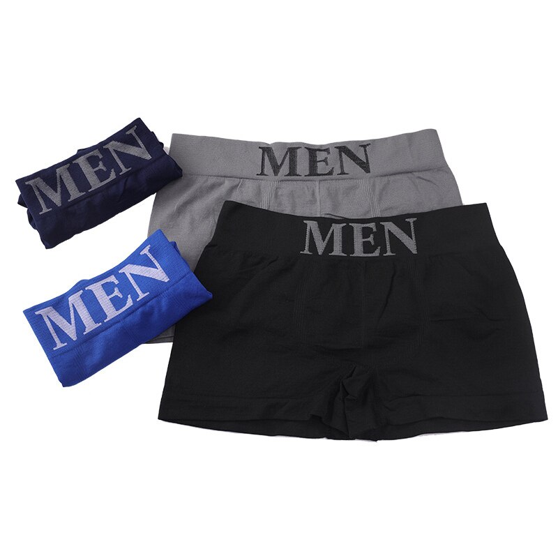 4Pcs/Lot Men&#39;s Panties Brand Underwear Boxers Breathable Man Boxer Solid Underpants Comfortable Shorts Male Black Blue Underwear