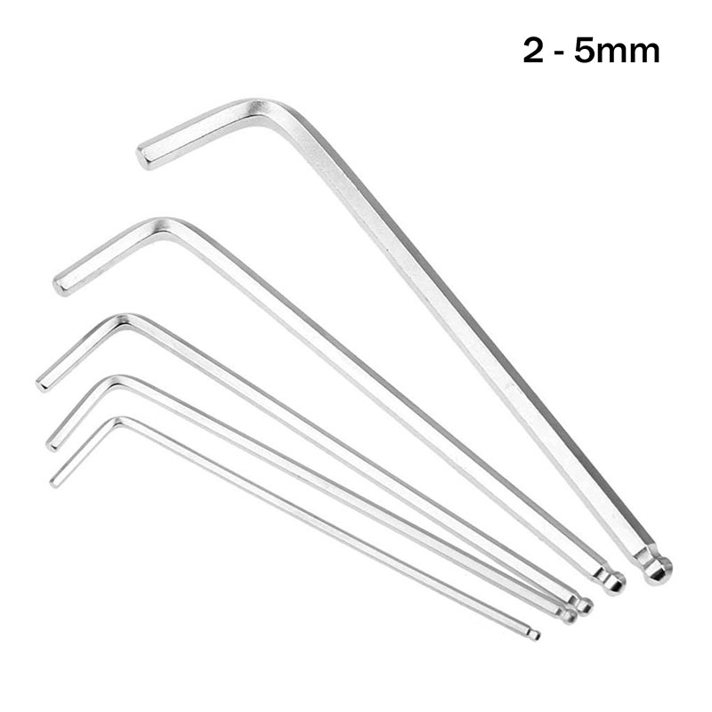 (5pcs/ set) 2-5mm Hex Wrench set Screwdriver Hex Key Ball Point Steel Allen Keys Repair Tool Hexagonal Screw Driver Wrenches