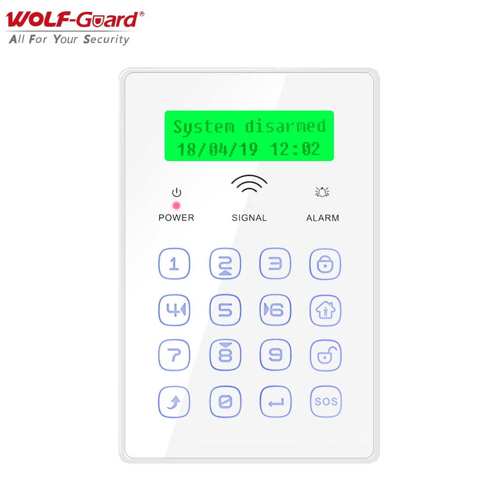 Wolf-Guard Portable Wireless RFID Keypad Keyboard Arm/Disarm Host Panel 433MHz for GSM Wifi Home Burglar Alarm Security System
