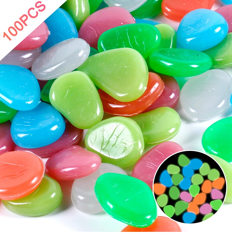 Luminous Garden Pebbles - Glow in the Dark Rocks for Outdoor Pool, Walkways, Patio, Lawn Decoration: 16