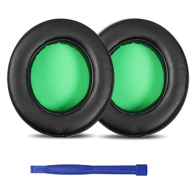 Kutou korvatyynyt razer kraken pro  v2 korvatyynyä kraken 7.1 v2 korvatyynyä pehmuste korvakupit varaosat kuulokkeiden vaahtomuovityyny: Musta ja vihreä soikea