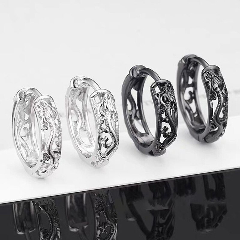 Mannelijke Retro Nationale Stijl Oorbellen Heren Oorringen Trend Punk Draken Stud Oorbellen