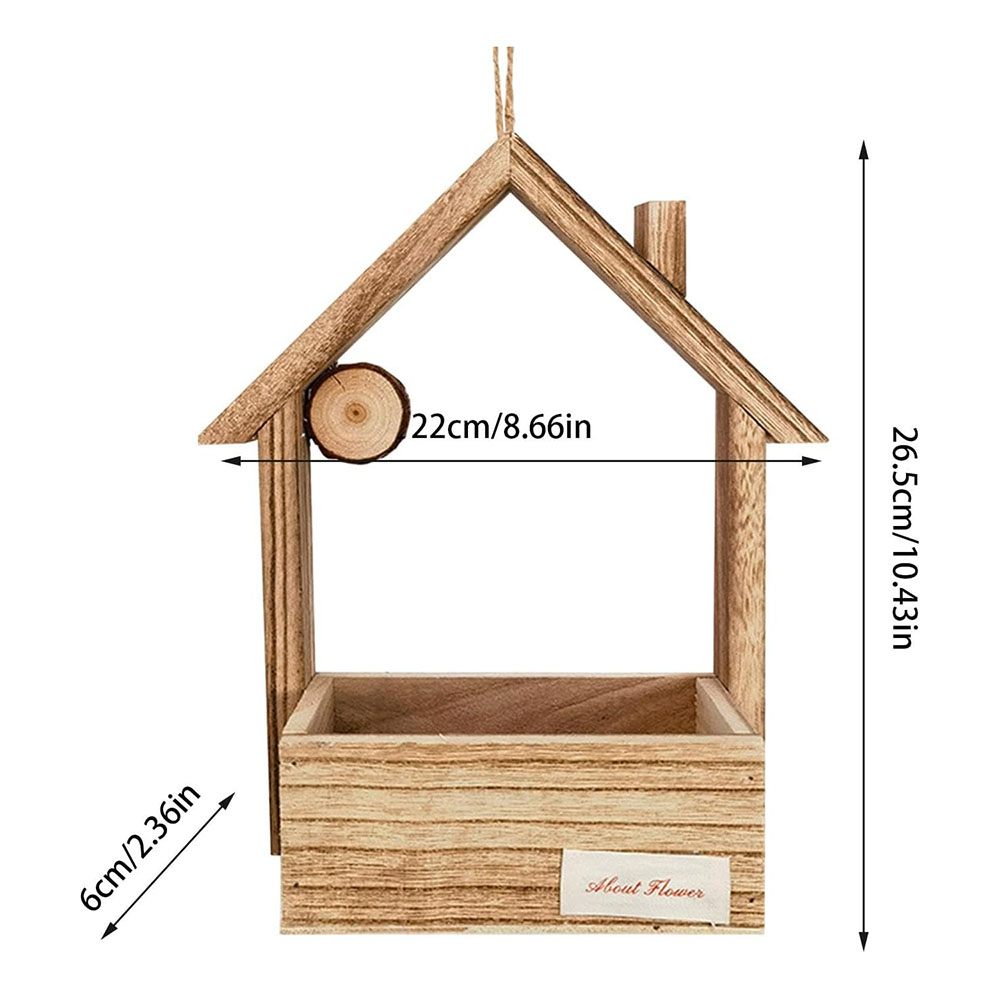 Vogelfutterhaus – Tragbarer Vogelhäuschenfutterspender aus Holz | Futterspender für WildvöGel mit großer Kapazität, hängender Vogelfutterspender für sterben Vogelbeobachtung