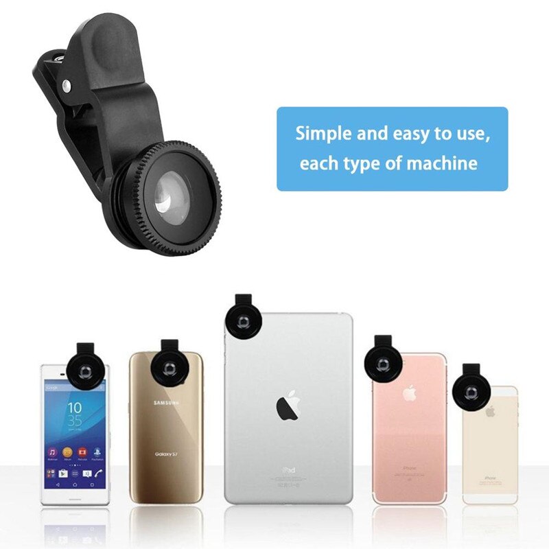 Macro Fisheye Groothoek Lens Camera Kits Met Clip Voor Iphone Xiaomi Mobiele Telefoons Camera Lenzen Fish Eye Zoom Lens macro Lents