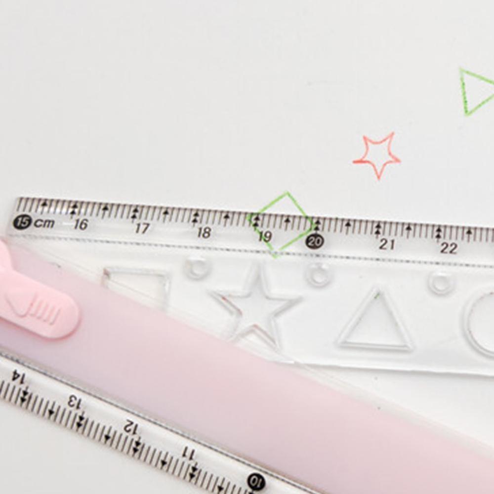 30CM Cute Kawaii Study Time Color Folding Ruler Students For Kids DIY Drawing Multifunction Office School Stationery Ru M5X4