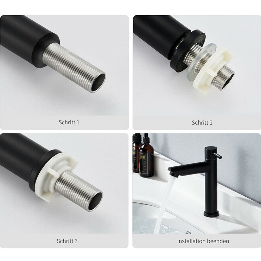 G1/2 Thread Black Basin Kitchen Bathroom Mixer Sin... – Grandado