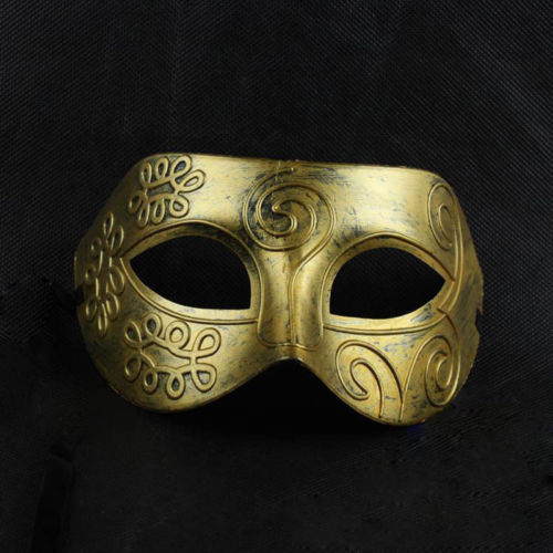1Pc máscara hombres pulido de plata/oro de la mitad superior de la cara veneciana, Mardi Gras del Partido de la mascarada máscara de bola para adultos: Dorado