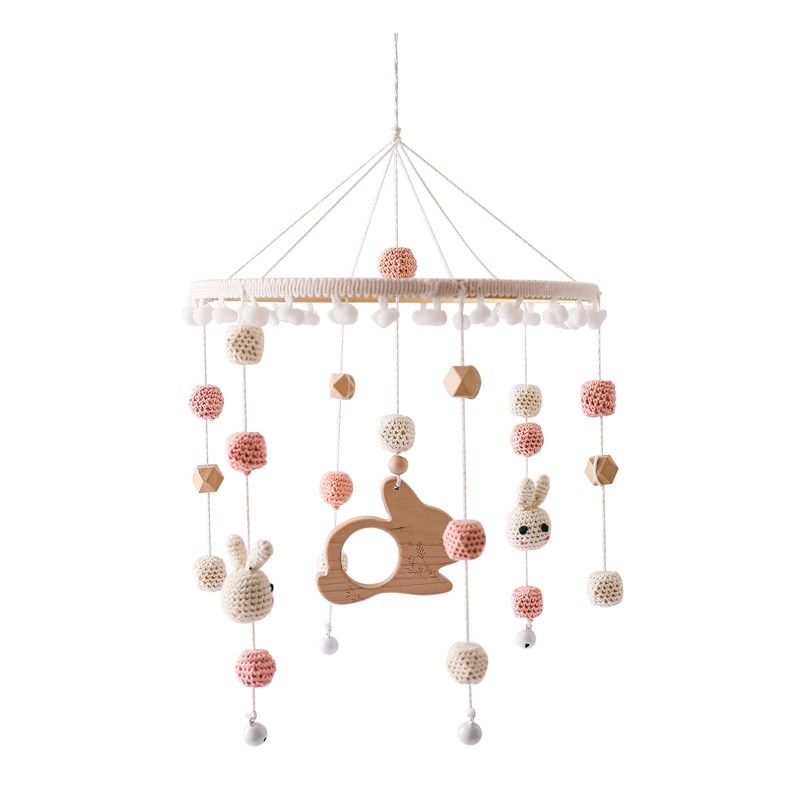 Baby Holz kleine Birdie Bett Glocke Halterung Cartoon Krippe Bett Glocke mobile hängende Rassel Spielzeug Kleiderbügel Baby Krippe Dekoration Access ori: green
