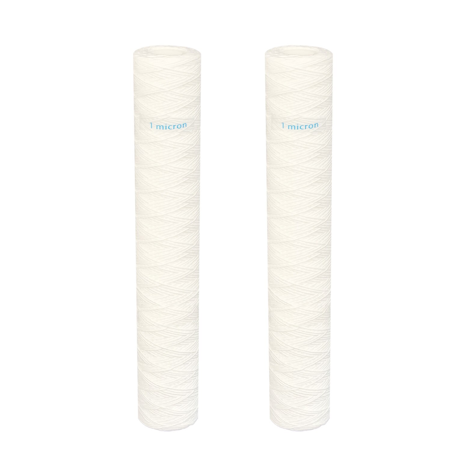 2 PACK Of Universal Polypropylene String Wound Sediment Water Filter Cartridge 2.5" x 20" - 1 Micron