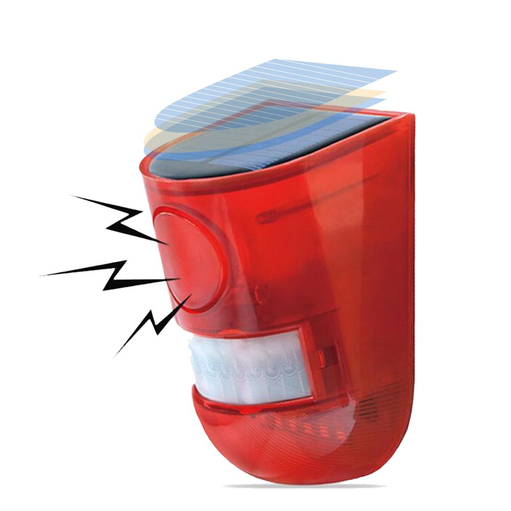 Wireless Protect Home Garage Burglar Alarm Solar Outdoor Motion Sensor Lamp Alarm Sensor Motion Security Siren For Home