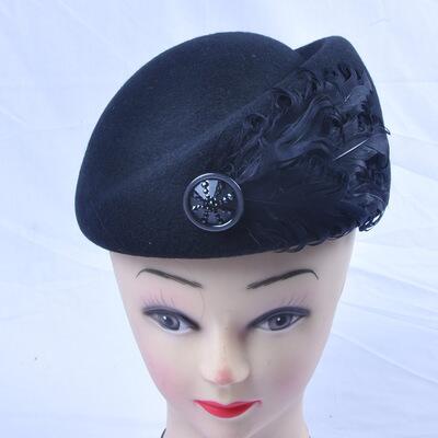 Australian Hats Wool Feather Bow Airline Stewardess White Women&#39;s Fedora Caps Formal Lady Hat Royal Style Domechapeu: 4