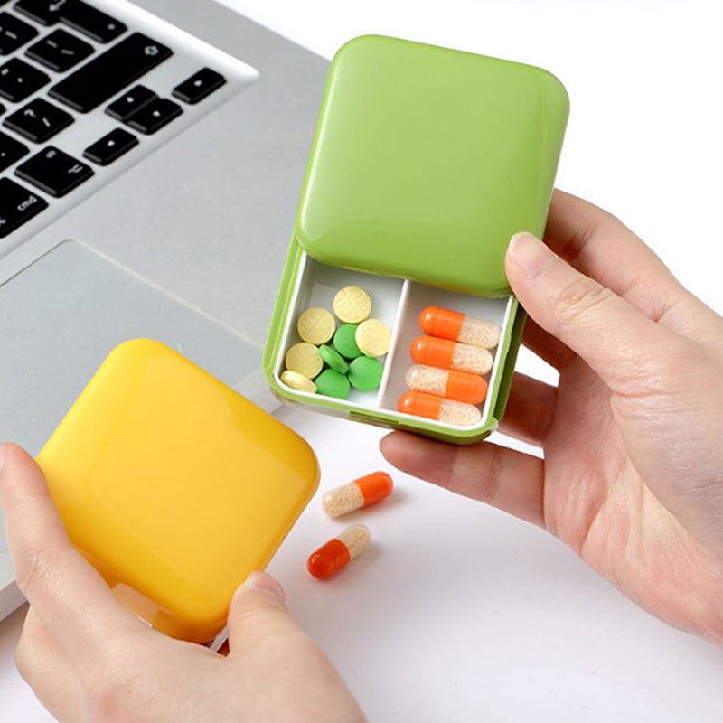 Mini 2 galler plast piller medicin box hållare förvaringsorganisatör behållare väska portabel vattentät liten medicin kista