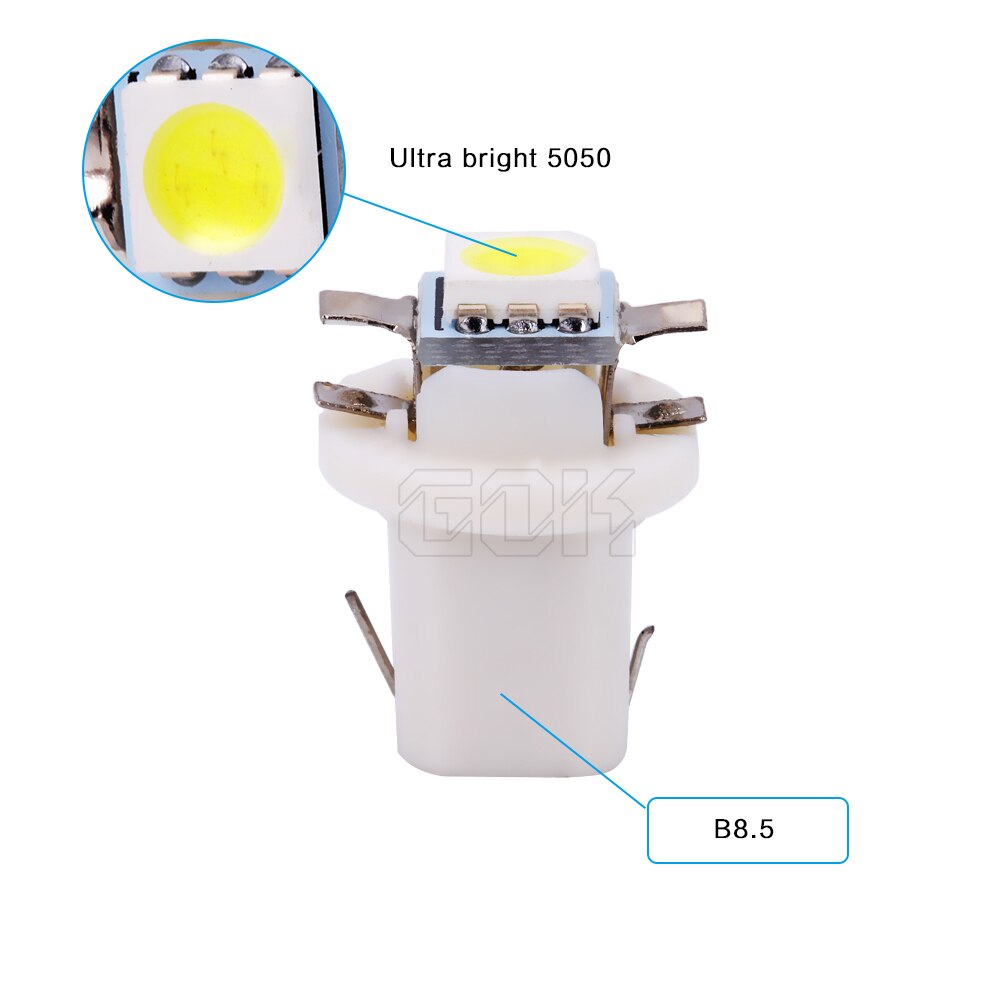 10 X T5 Led Lamp B8.5D Smd Gauge 5050 1SMD Speed Dashboard Dash Zij Gloeilamp Wit Blauw Rood Instrument licht