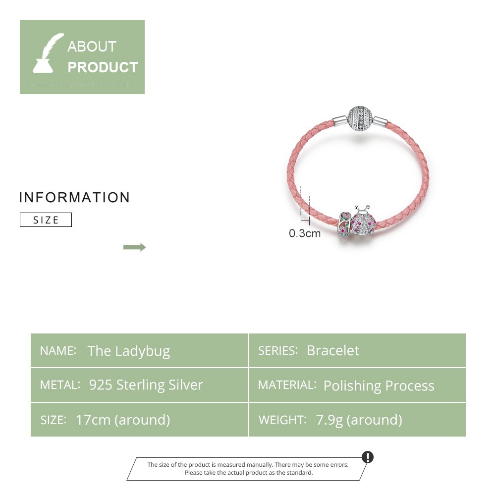 2019 Mulheres Pulseiras BISAER 925 Joaninha Prata Corda Vermelha Pulseiras de Prata Esterlina para Mulheres Sterling Silver Jewelry ECB823