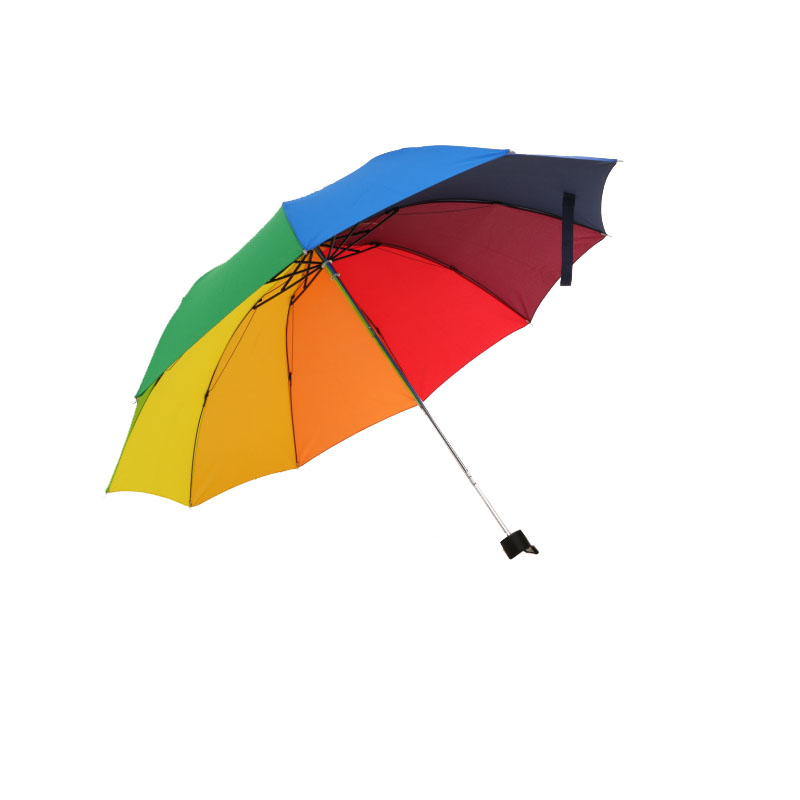 Yesello Regenboog Outdoor Drie-Vouwen Unbrella Parasol 8 Rib Wind Slip Voor Vrouwen Tarvel