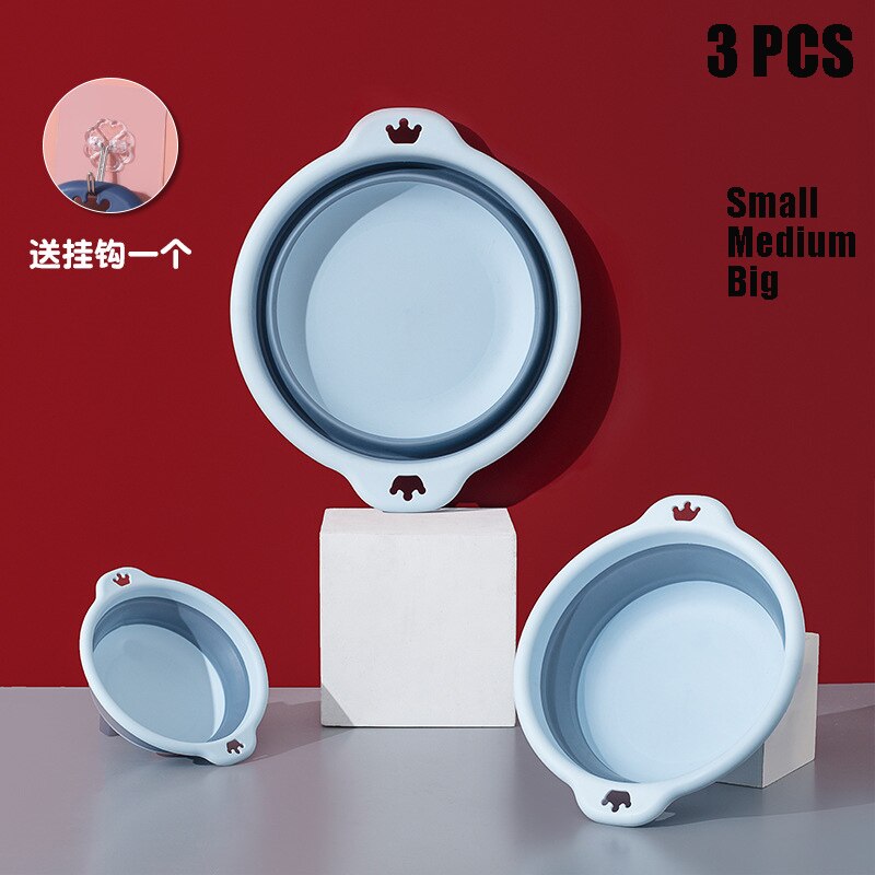 Household Folding Washbasin Lavabo Portable Chemical Bathroom Basin Children's Baby Washbasin Foot Spa Basin for Bath Pools Wash: Light blue