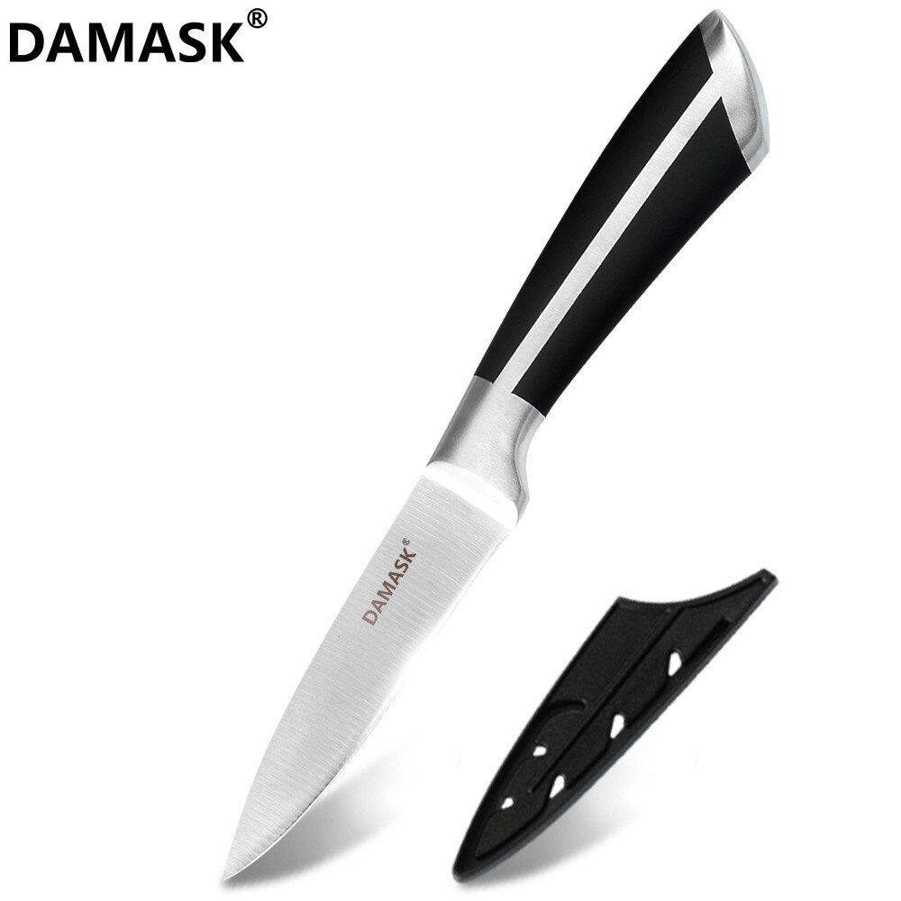 Damask Stainless Steel Kitchen Knives Paring Utility Santoku Bread Slicing Chef Knives for Vegetable Meat Fish Cooking Accessory: 3.5 inch Paring