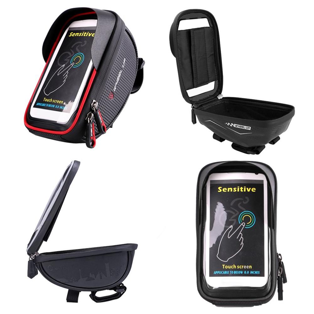 Cykeltaske vandtæt touch screen cykeltaske mountainbike frontrør rammeholder taske cykeltilbehør