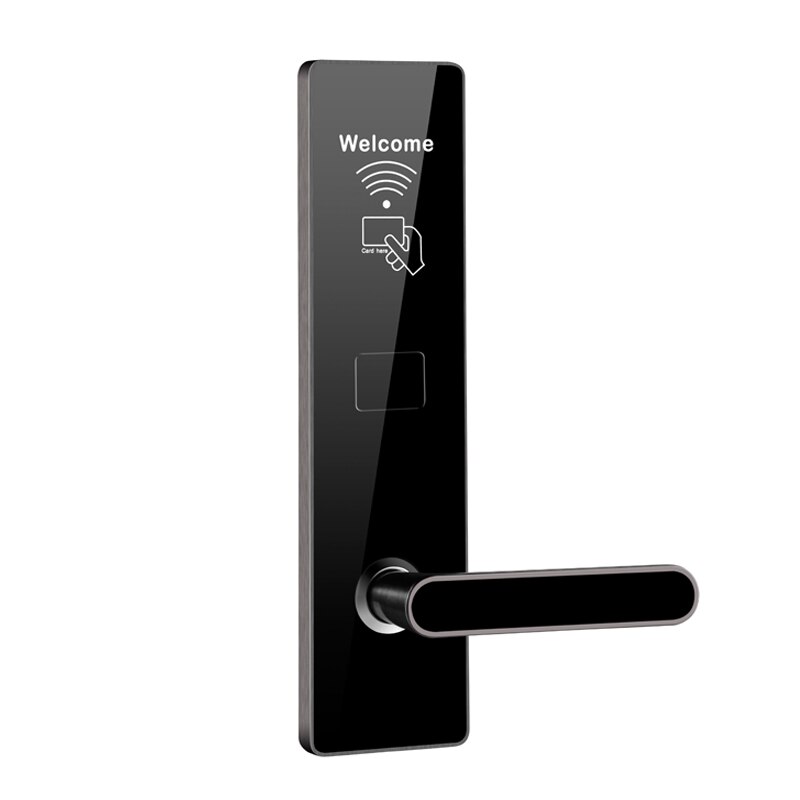 Hotell rfid -kortsystem glidande elektronisk digital nyckel smart pris hotelldörrlås tillverkare smart induktion rfid elektronisk: Svart