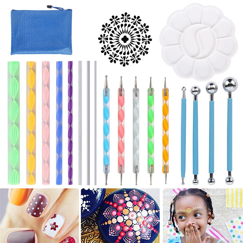 19 pcs DIY Art Clay Ball Pottery Tool Set Crafts Clay Sculpting Sculpture Tool Kit Pottery & Wooden Handle Modeling Clay Tools