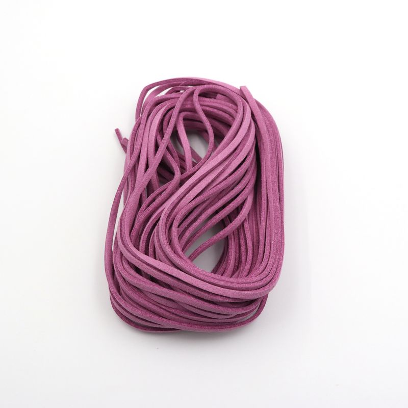 5pcs 1m 3mm Flat Faux Suede Korean Velvet Leather Cord DIY Rope Thread Jewelry Making Decorative Handicrafts Accessories: Purple Red