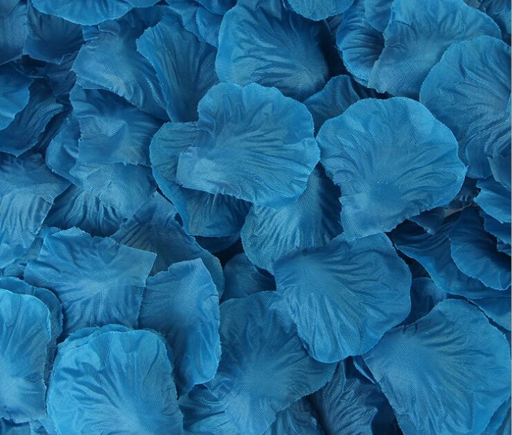 Pétalos de rosa de seda, 9 colores, decoración de de cumpleaños, boda, confeti, 500 unidades: Turqoise
