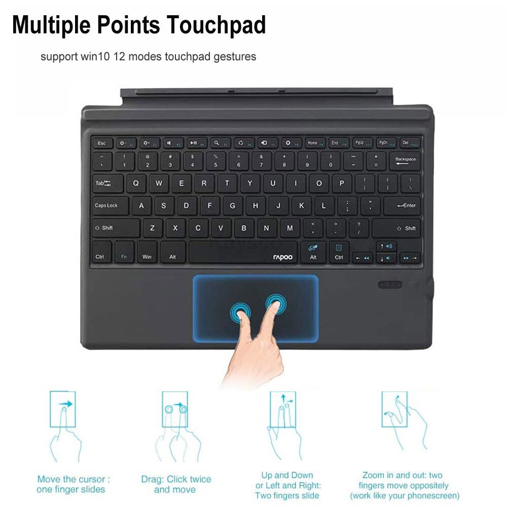 Wireless Keyboard For Surface Pro 7 6 5 4 3 7+ clavier teclado sem fio Arabic Korean Spanish Russian Backlit Bluetooth Keyboard