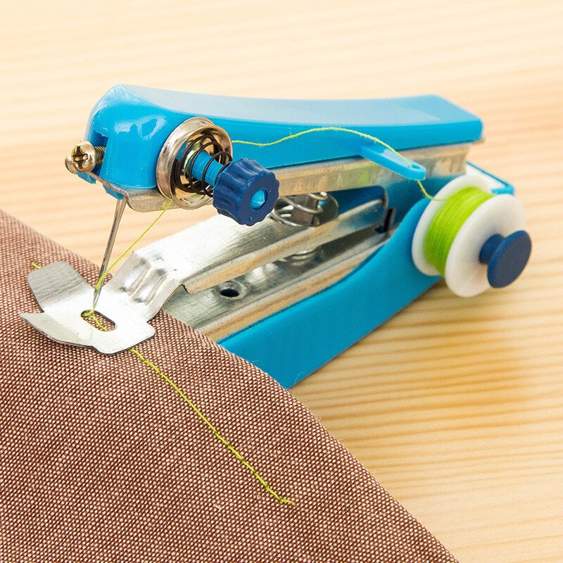 Portable Mini Manual Sewing Machine DIY Needlework Cordless Hand-Held Clothes Fabrics Sewing Handwork Tool Simple Operation