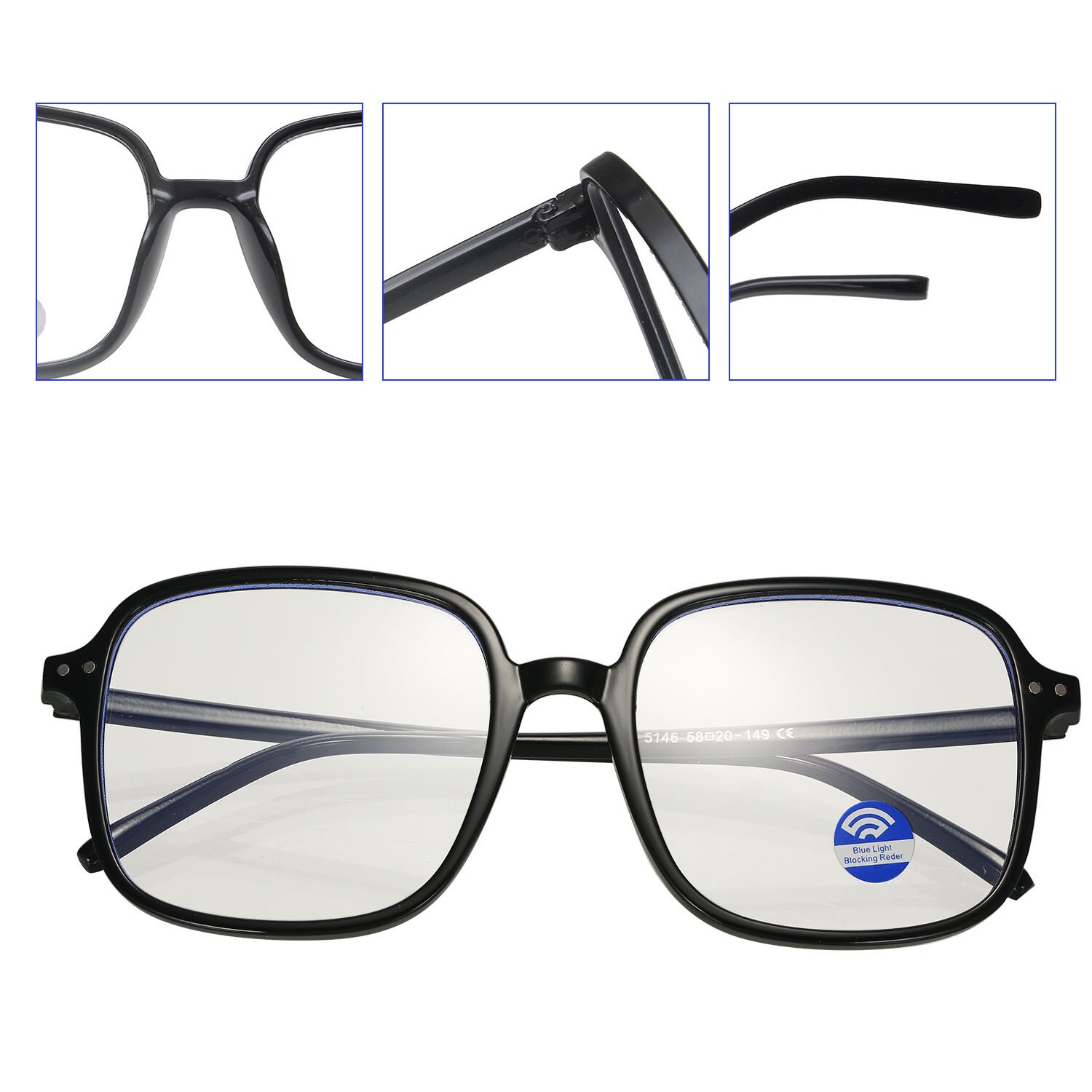 Unisex Optical Glasses Anti-blue Light Glasses Ultra Light Square Frames Spectacles Computer Glasses Eyewear Reading