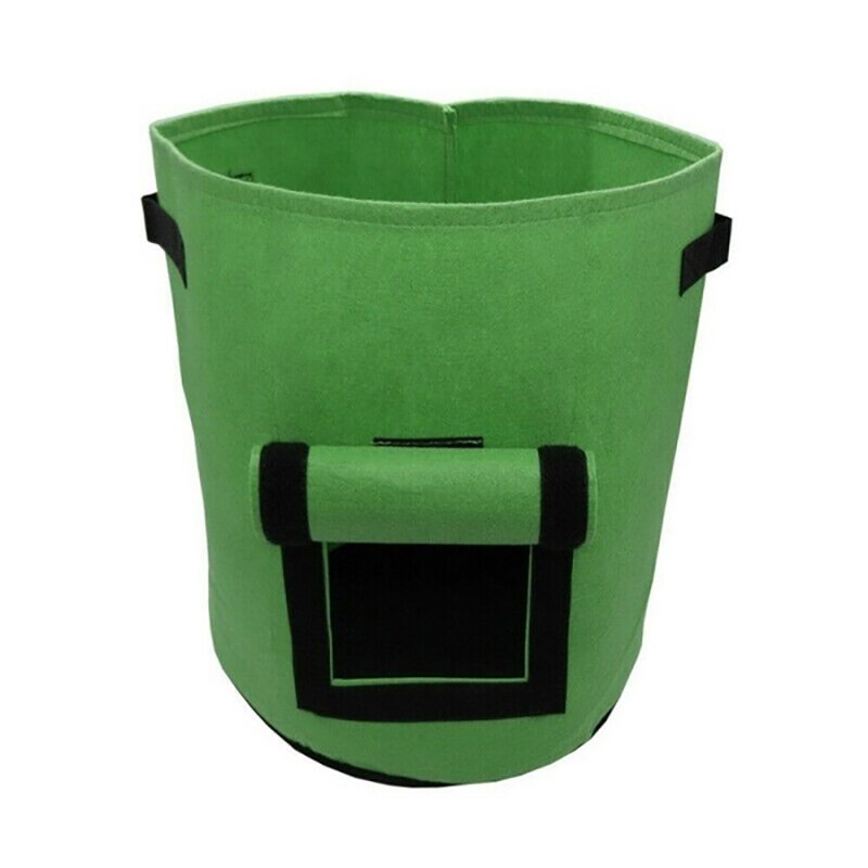 DIY Potato Planting Bucket Potato Grow Bag Nursery Tomato Plant Felt Grow Flower Fabric Grow Pot Non-woven Seedling Bags: green M