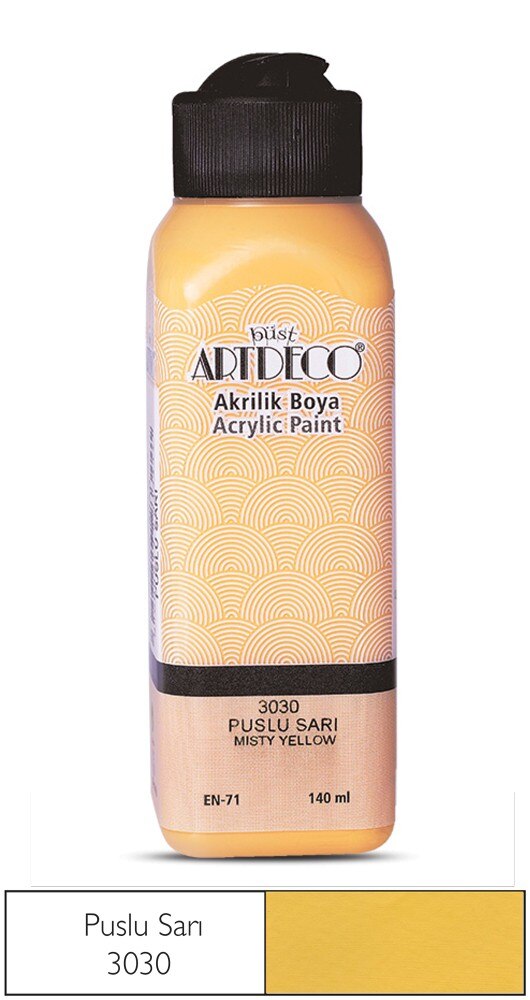 Artdeco Acrylic Paint 140ml Yellow Color art hobby school season: misty yellow
