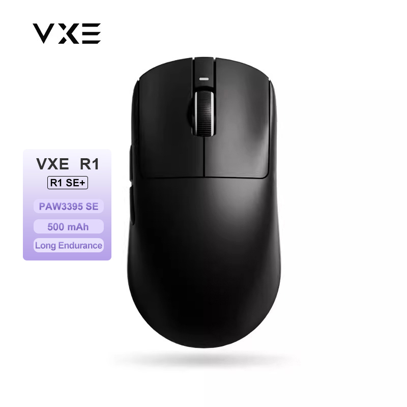 ATK VXE R1 Pro MAX Dragonfly R1 Bluetooth-Gaming-Maus PAW3395 2,4 G kabellose E-Sport-Mäuse wiederaufladbar leicht ergonomisch: Black