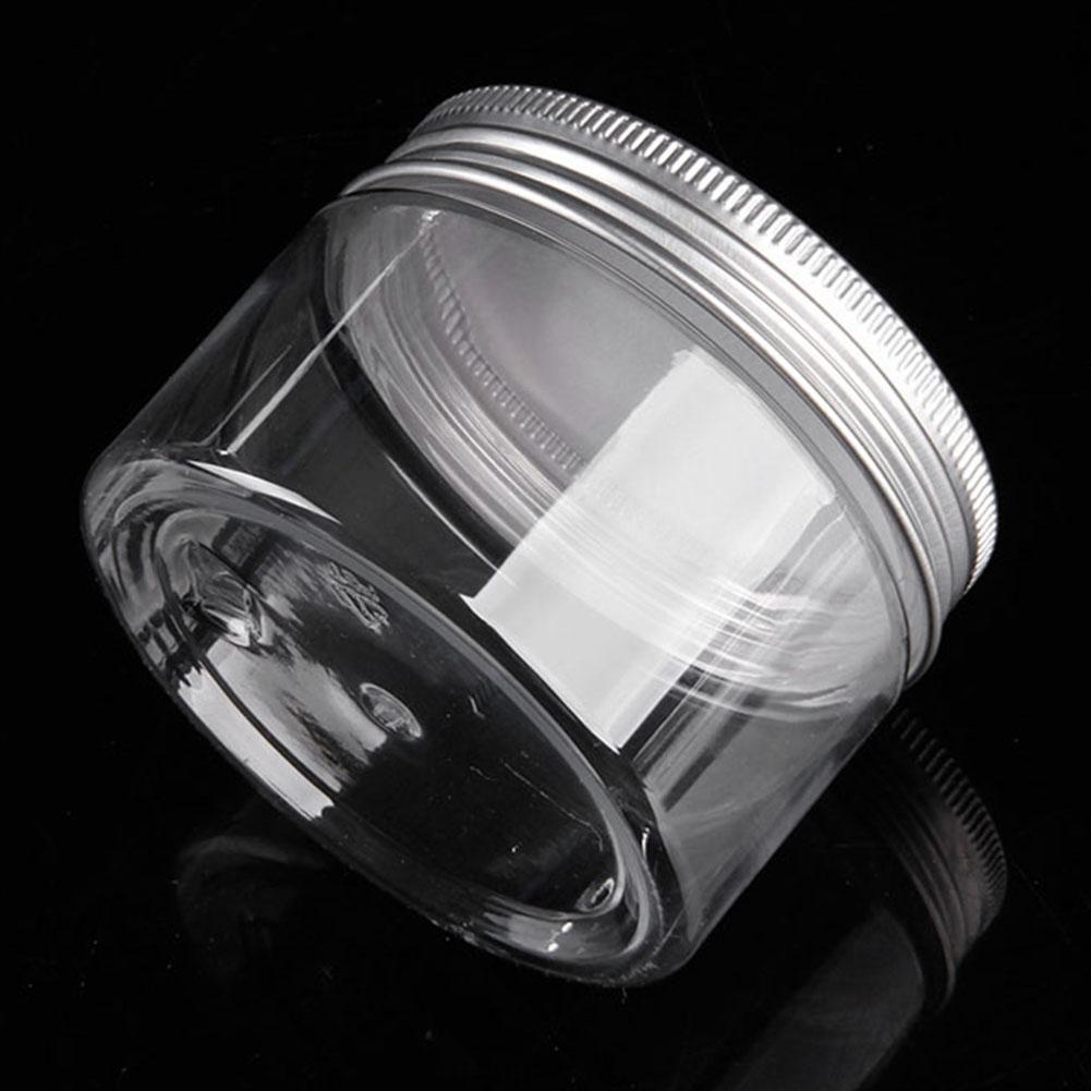 Boîte à maquillage, pot de rangement en plastique pour cosmétiques, récipient transparent avec couvercle en aluminium, petite bouteille de voyage 30/40/50/60/80/100/120/150/200ML 1 pièce