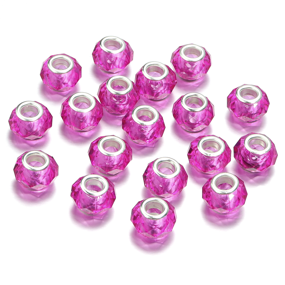 20 stuks/lot 14mm transparante, gefacetteerde harskralen met een groot gat voor het maken van sieraden, tussenkralen voor het maken van armbanden en kettingen: Hemelsblauw