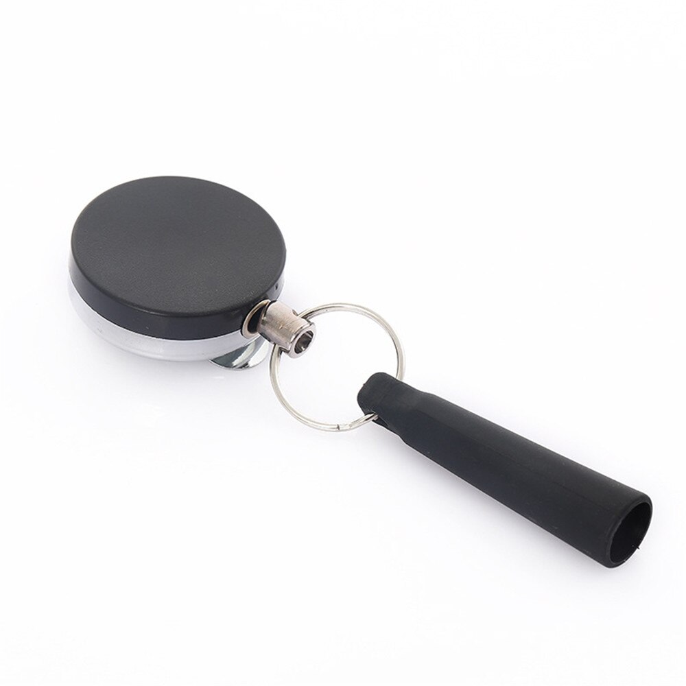 Intrekbare Badge Reel Pull Sleutelhanger Roestvrij Staal Draagbare Pen Houder Naamplaatje Id Kaarthouder Auto Sleutelhanger Riem clip Pen Cap: Default Title