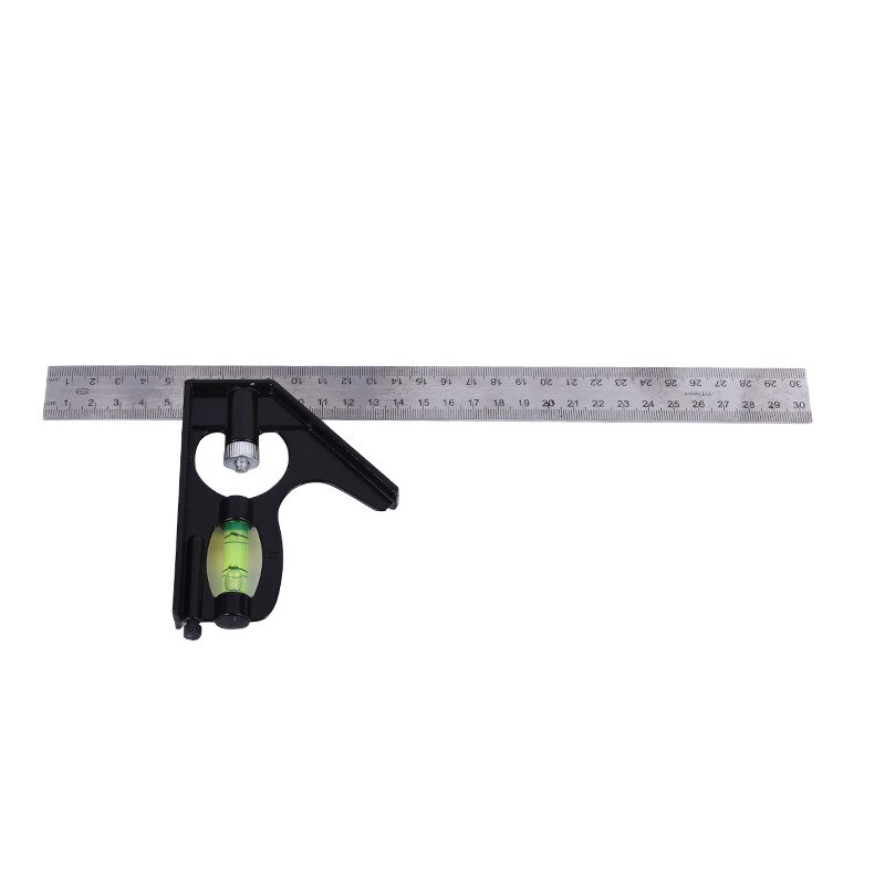 FGHGF 12-inch 300 Mm Adjustable Square Angle Ruler 45/90 Degree With Bubble Level Multi-function Meter Measurement Tool
