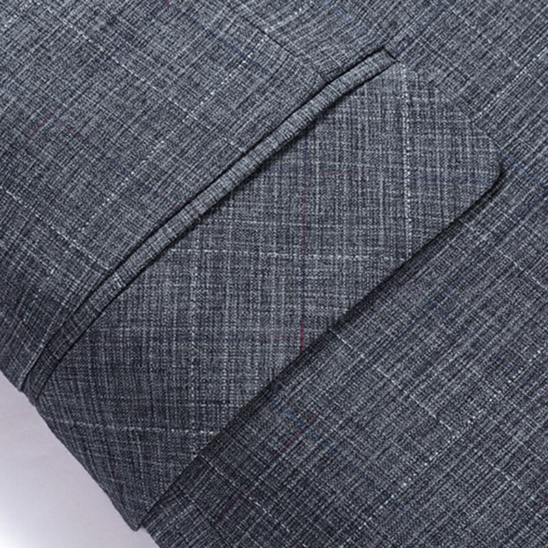 Mannen Grijs Pak Jacket Notched Revers Twee Knoppen Single Breasted Mens Plaid Grijs Pak Jas Smart Casual