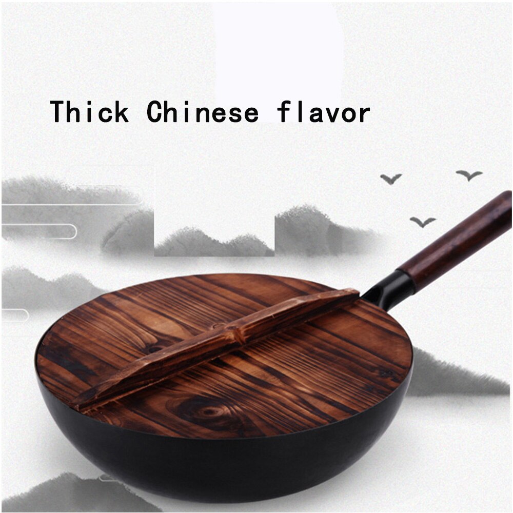 Neue Chinesische Traditionelle Eisen wok Handgemachte Große Kohlenstoff Stahl wok Nicht-Stock wok Gas Herde Pfanne Küche Herde