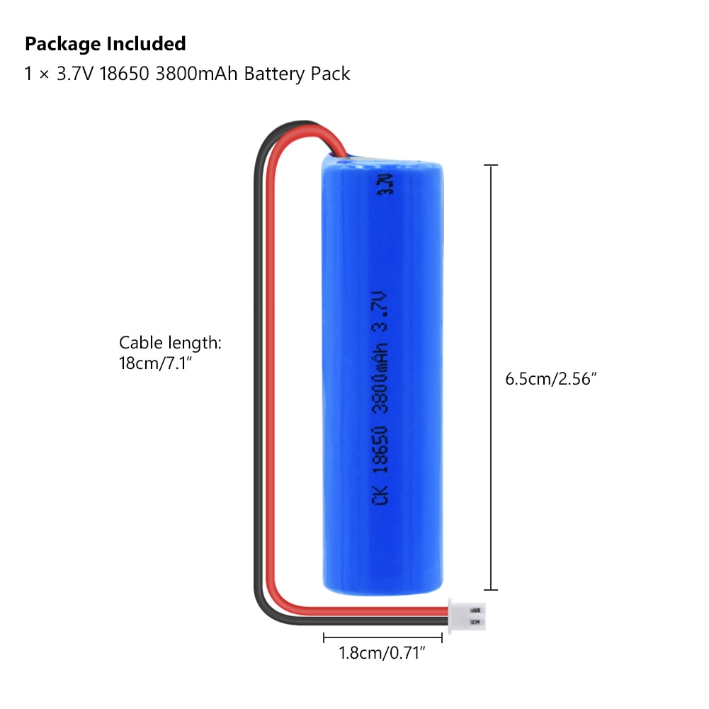 YCDC 3.7V 3800 mAh 18650 lithium-ion Rechargeable Battery Pack Negative wire With XH-2P Plug For Vacuum cleaner / Sweeper ues