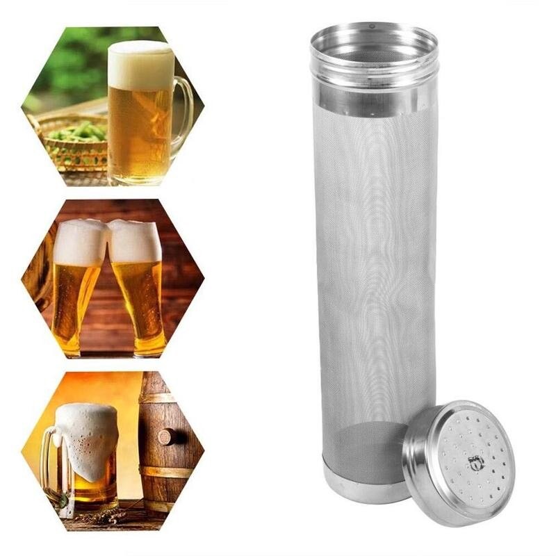 1 Uds. De cartuchos de filtro de cerveza de acero, filtro de cerveza elaborado de Hop, malla de acero inoxidable, filtro para cubo de vino casero