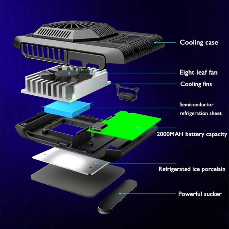 Portable Mobile Phone Cooler Pad Semiconductor Refrigeration Cooling Pad Support For Smartphone Tablet Cooling Fan