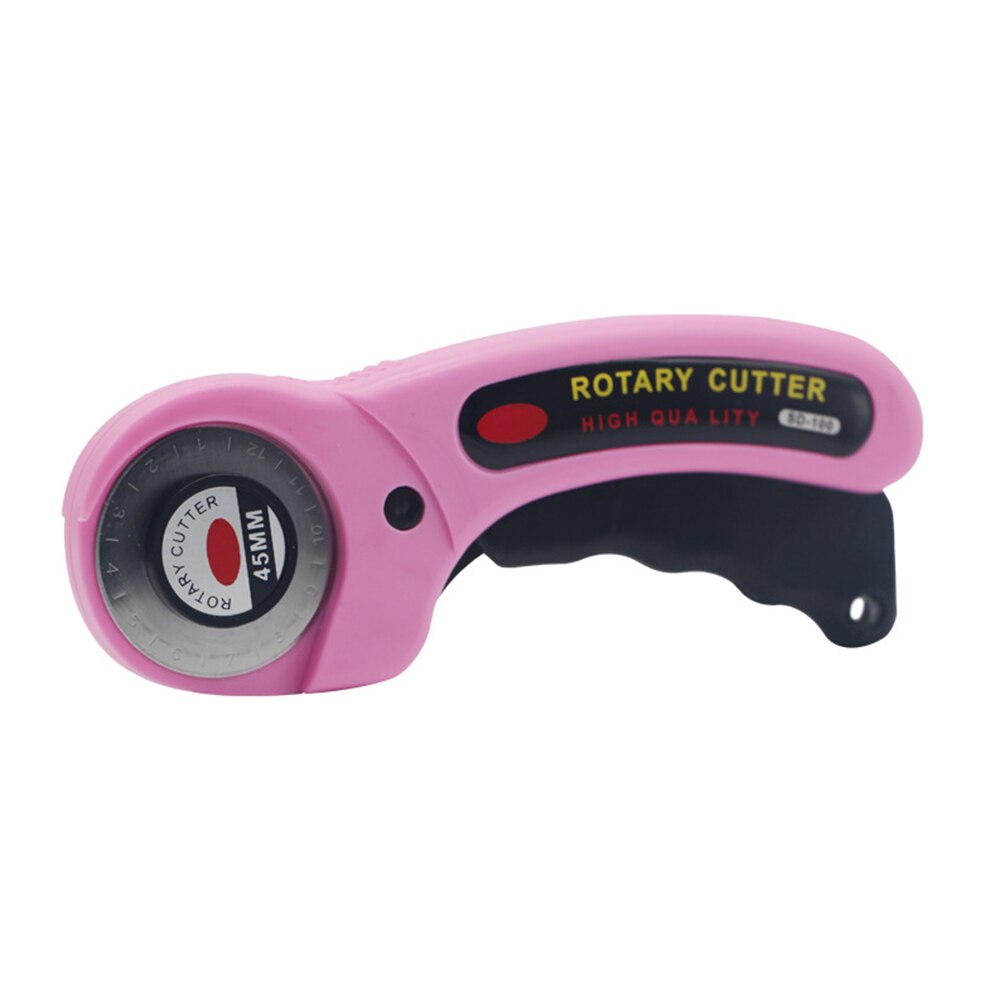 Leder Handwerk rotierend Cutter Leder Schneiden Werkzeug Stoff Cutter Rund Klinge DIY Patchwork NäHenne Quilten passen Olfa schneiden 45mm: Rosa Schwarz