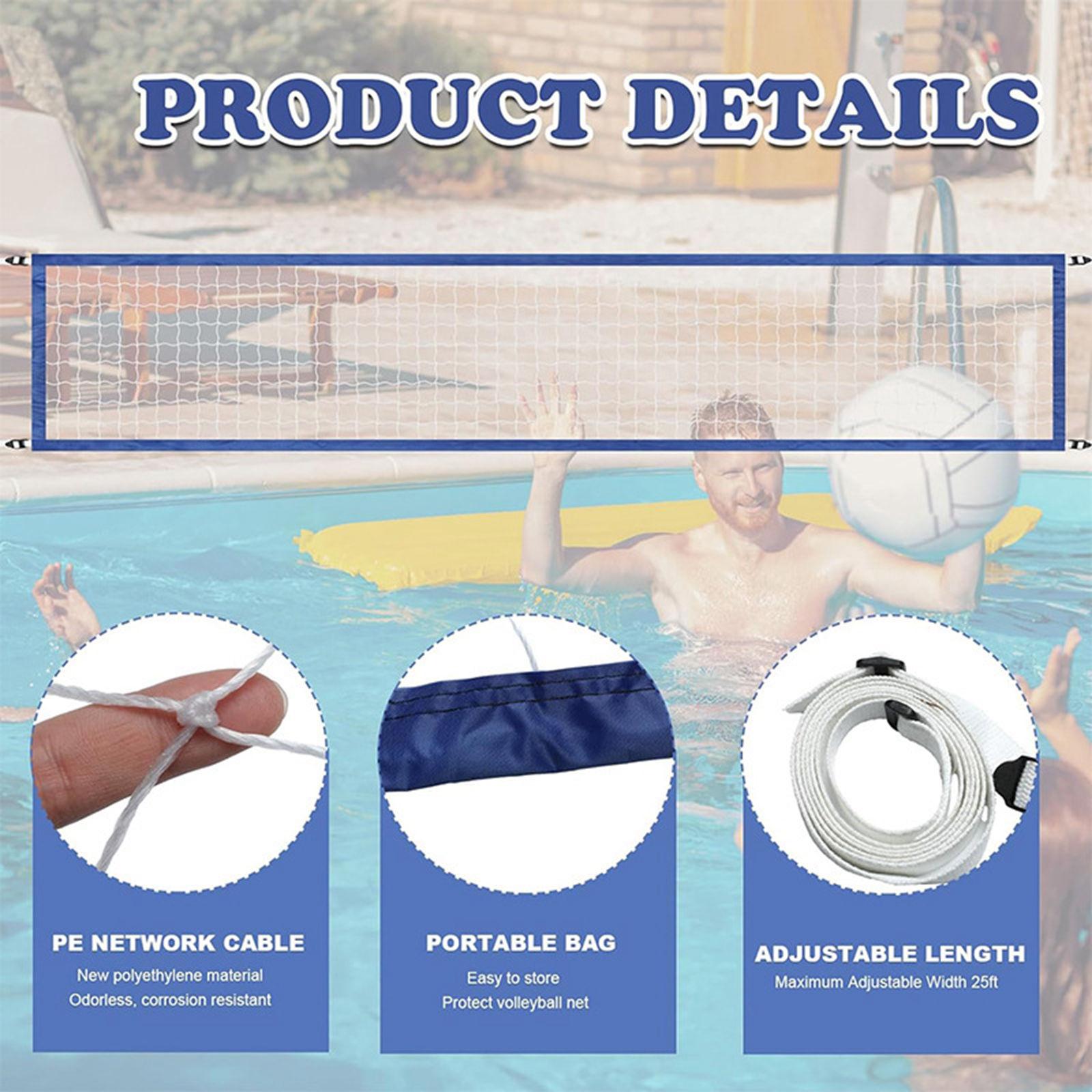 Red de voleibol suministros portátiles con bolsa de transporte red de entrenamiento plegable de 15 pies x 3 pies red de práctica para piscina interior al aire libre césped de playa