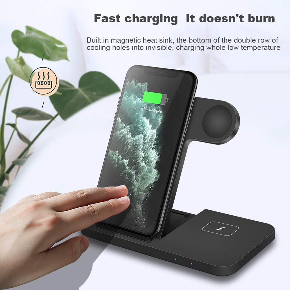 4 in 1 Wireless Charger for Apple Watch SE 6 5 4 3 2 AirPods Qi 15W Fast Wireless Charging Station for iPhone 12 Pro 11 X XS XR