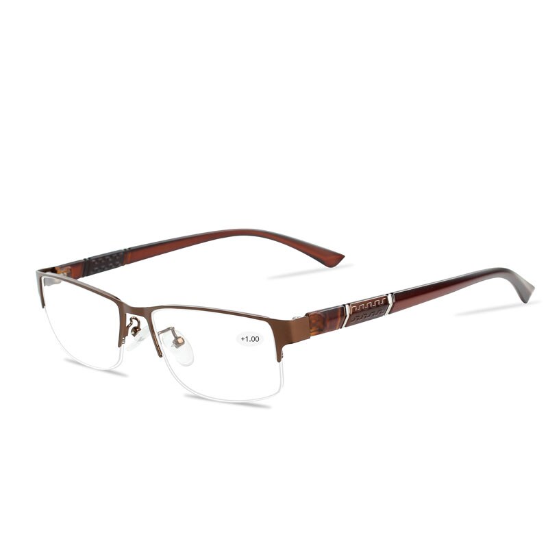 Rvs Leesbril met Dioptrie mannen Bril Gafas de Lectura Verziend Brilmonturen voor Vrouwen Mannen + 1 1.5: 2.50 / Coffee
