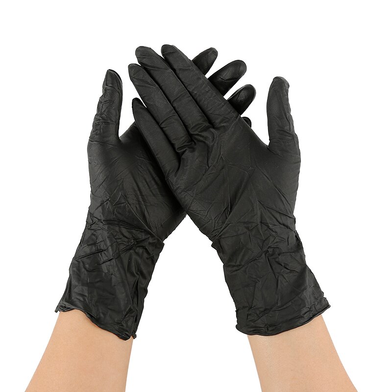 100Pcs Black Disposable Nitrile Latex Gloves Work/Food/Kitchen//Garden Gloves Household Cleaning For For Left and Right Hand: XL