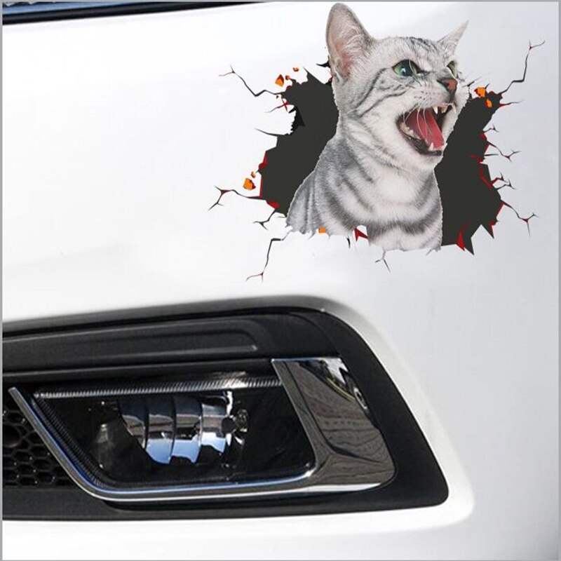 3D Simulatie Leuke Kat Persoonlijkheid Creatieve Auto Auto Sticker Hond Glas Auto Sticker Deur Kras Decoratieve Cover Sticker